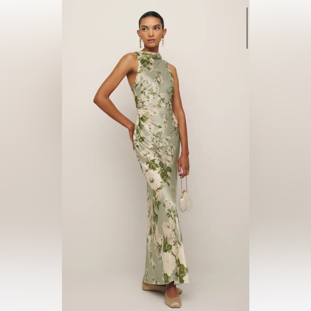 Reformation Anaiis Dress Sage Green